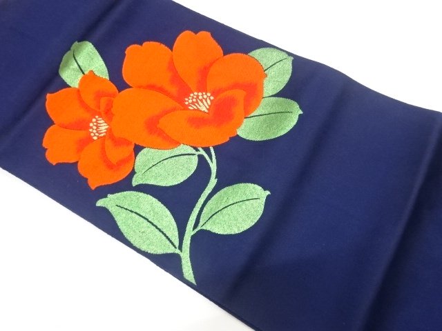 JAPANESE KIMONO / BRANCH FLOWER PATTERN WOVEN NAGOYA OBI